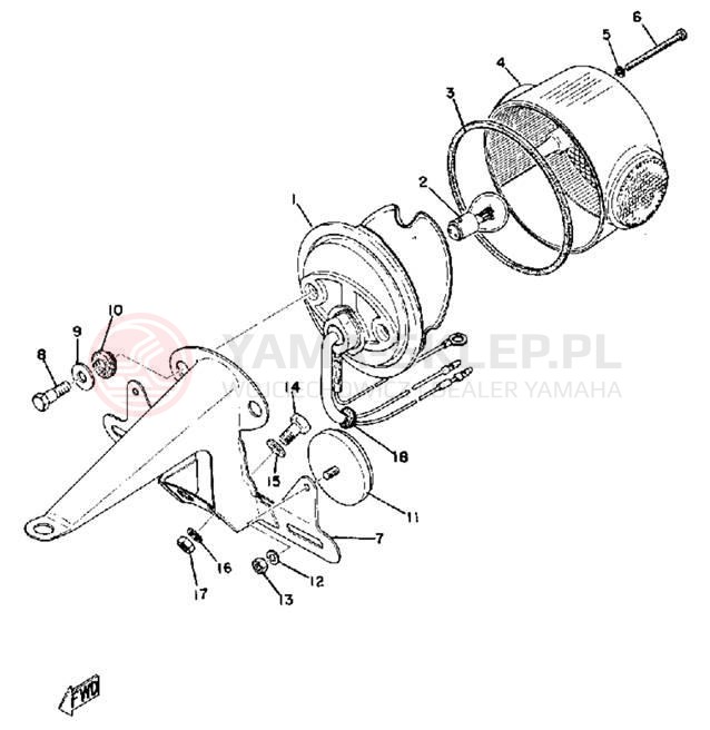Schemat "Oświetlenie tył" do Yamaha GT80MXB/GT80B