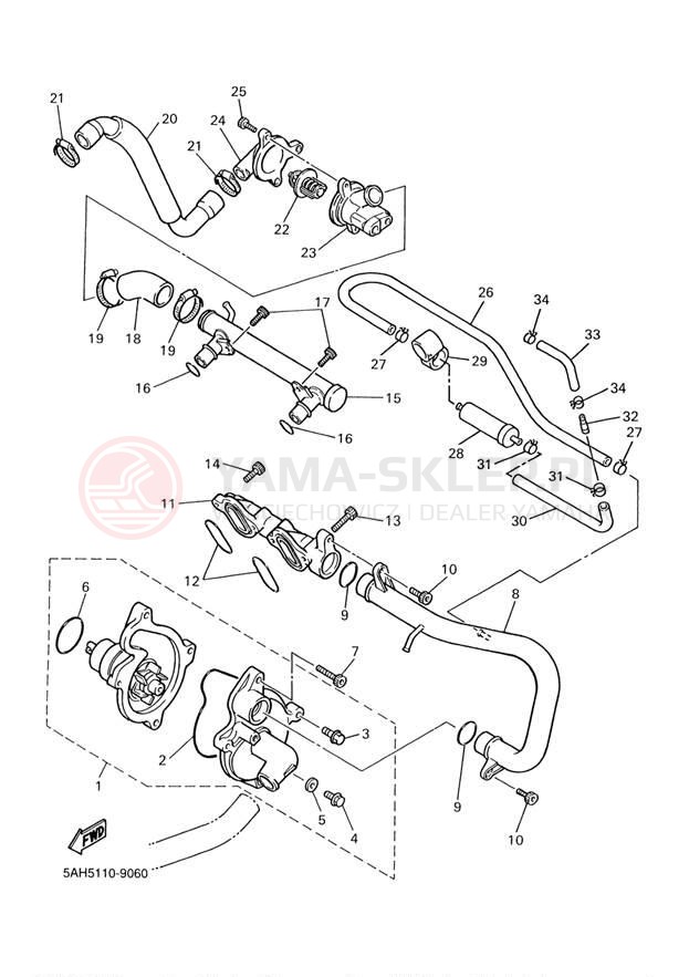 Schemat "Pompa wody" do Yamaha YZF600R YZF600RN/YZF600RNC