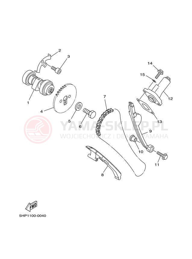 Schemat "Rozrząd - łańcuszek" do Yamaha TT-R125L TTR125LT