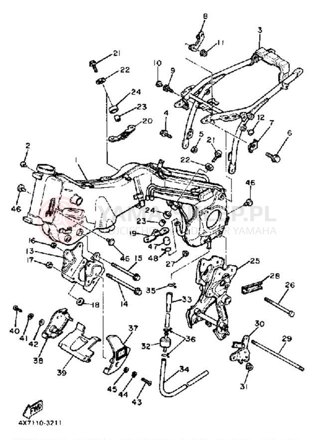 Schemat "rama" do Yamaha VIRAGO 750 XV750K