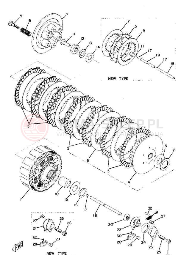 Schemat "sprzęgło" do Yamaha TX750