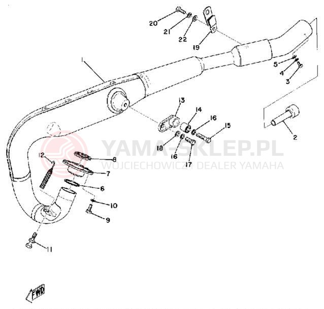Schemat "Wydech końcowy" do Yamaha MX125B