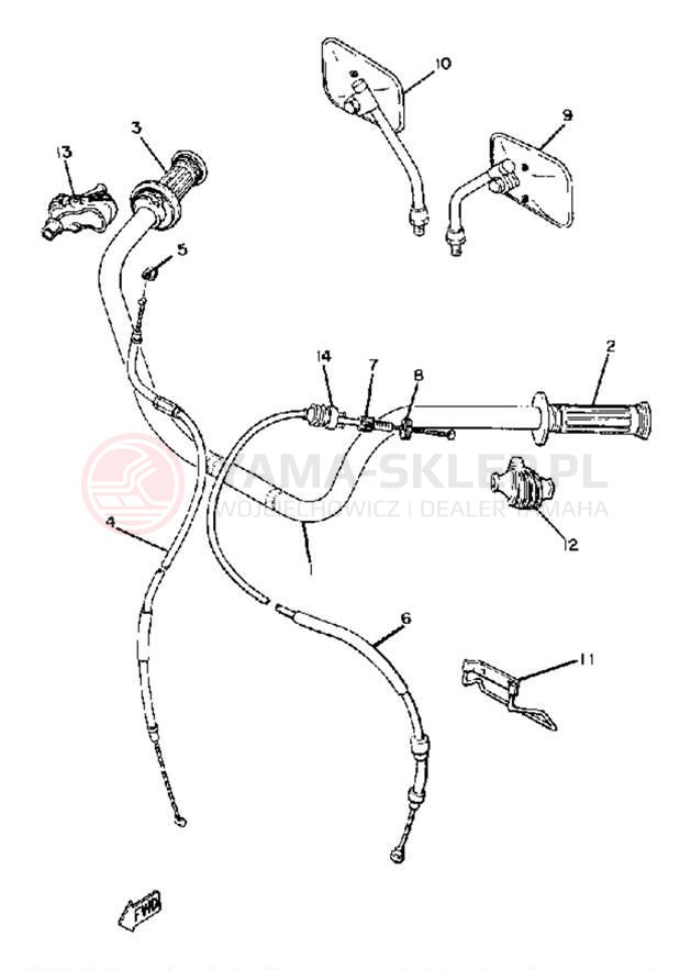Schemat "Kierownica i osprzęt" do Yamaha XS850LG