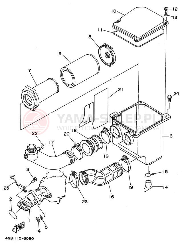 Schemat "Wtrysk paliwa" do Yamaha KODIAK 4WD YFM400FWG
