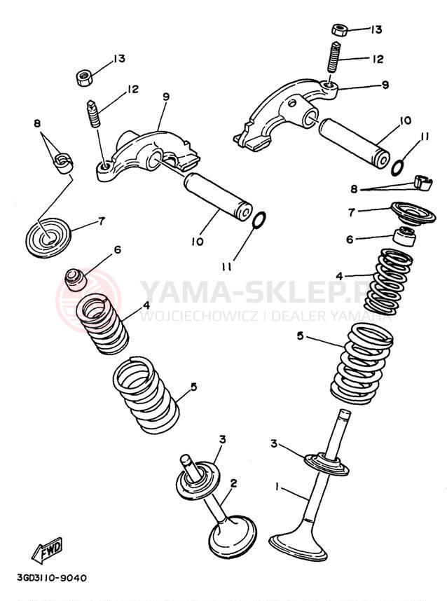 Schemat "zawory" do Yamaha KODIAK 4WD YFM400FWK
