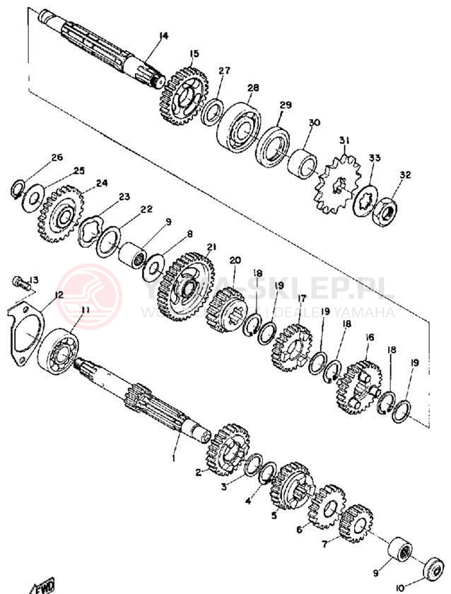 Schemat "Skrzynia biegów " do Yamaha LS2