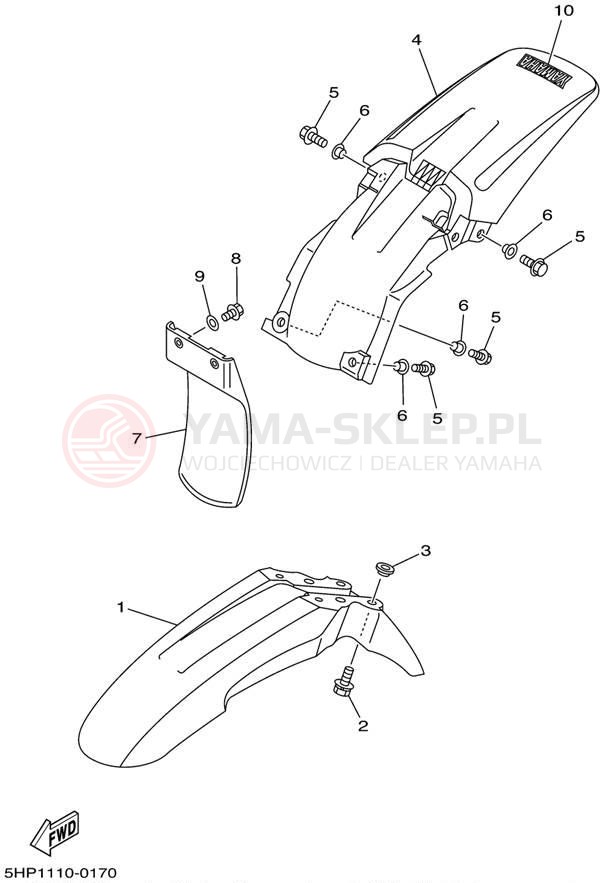 Schemat "błotnik" do Yamaha TTR125_L TTR125LP/TTR125P