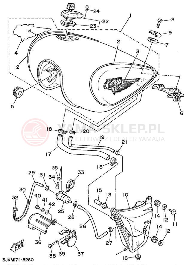 Schemat "zbiornik paliwa" do Yamaha VIRAGO 1100 XV1100G/XV1100GC