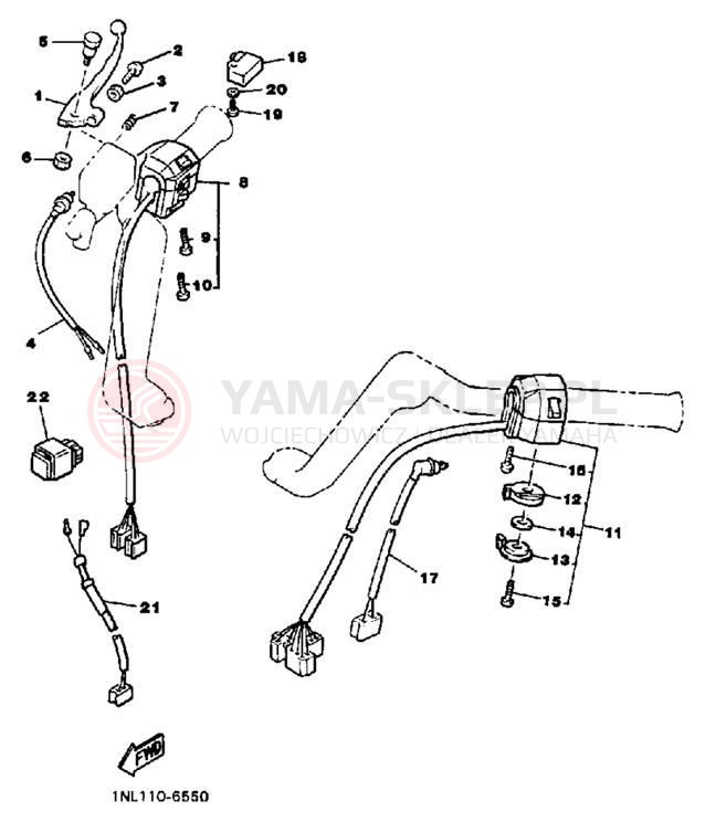 Schemat "Kierownica i osprzęt" do Yamaha XVZ13DSC/XVZ13DS