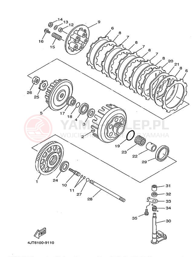 Schemat "sprzęgło" do Yamaha TZ125 TZ125