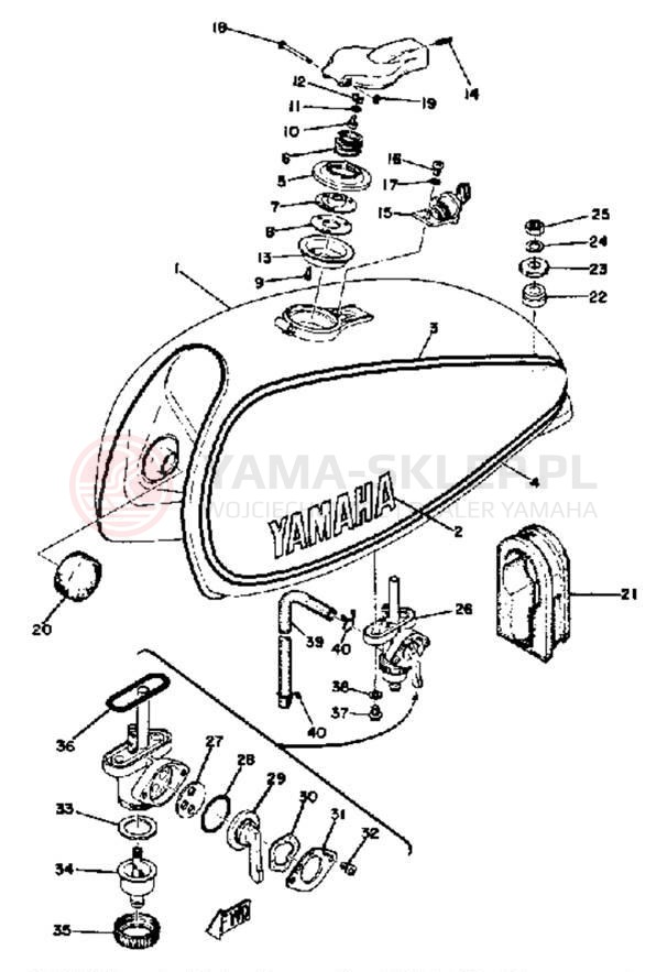 Schemat "zbiornik paliwa" do Yamaha DT360A/DT250A