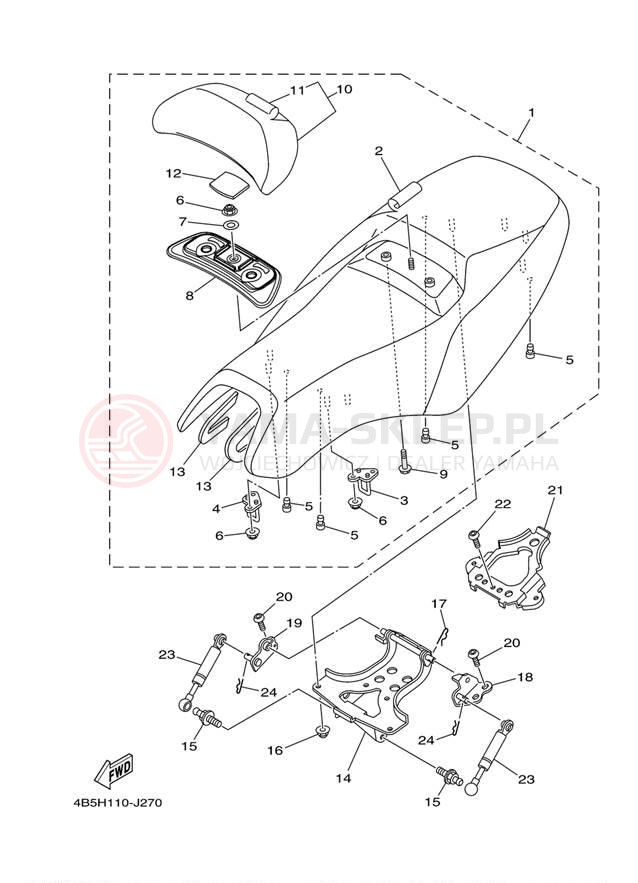 Schemat "siedzenie" do Yamaha TMAX XP500ZS