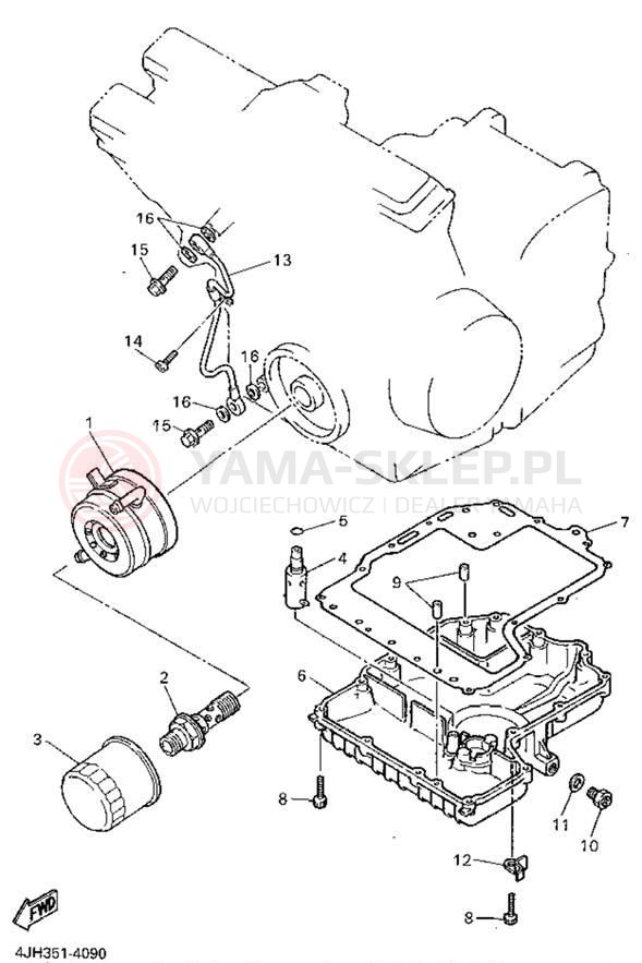 Schemat "Chłodnica oleju" do Yamaha YZF600RGC