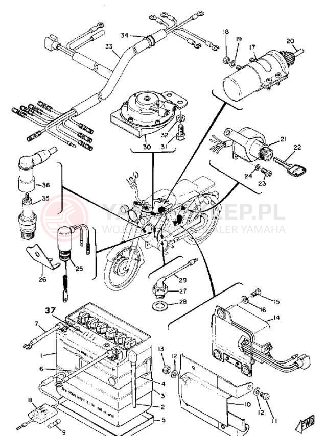 Schemat "układ elektryczny" do Yamaha YG5S