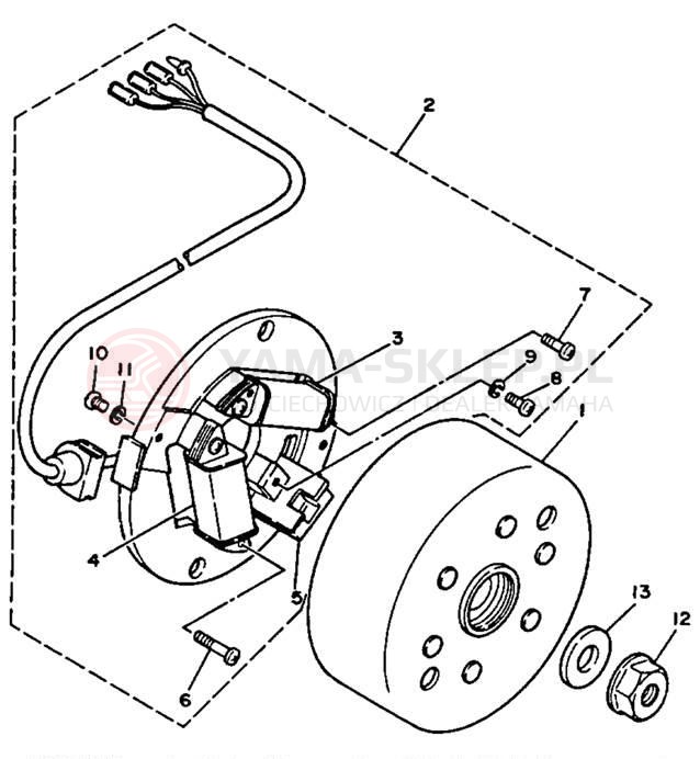 Schemat "prądnica" do Yamaha BLASTER YFS200B_MN