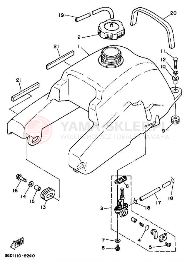 Schemat "zbiornik paliwa" do Yamaha WARRIOR YFM350XW