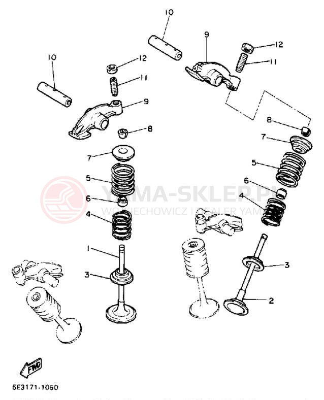 Schemat "zawory" do Yamaha VIRAGO 1100 XV1100BC/XV1100B