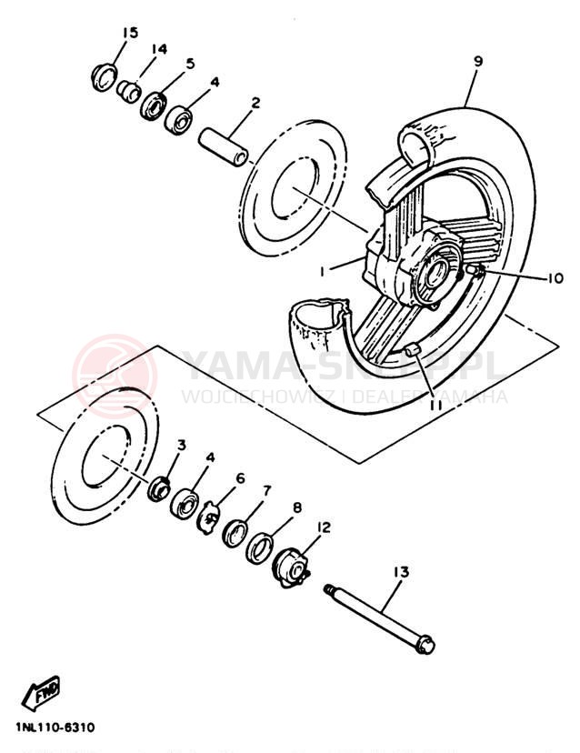 Schemat "Koło przód" do Yamaha XVZ13DB/XVZ13DBC