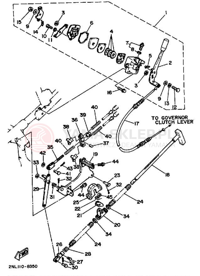 Schemat "Governor, hamulec postojowy" do Yamaha TERRA PRO YFP350U