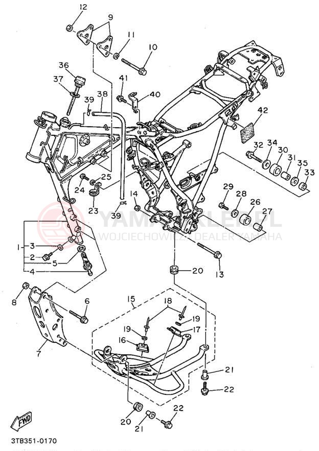 Schemat "rama" do Yamaha XT600EG/XT600EGC