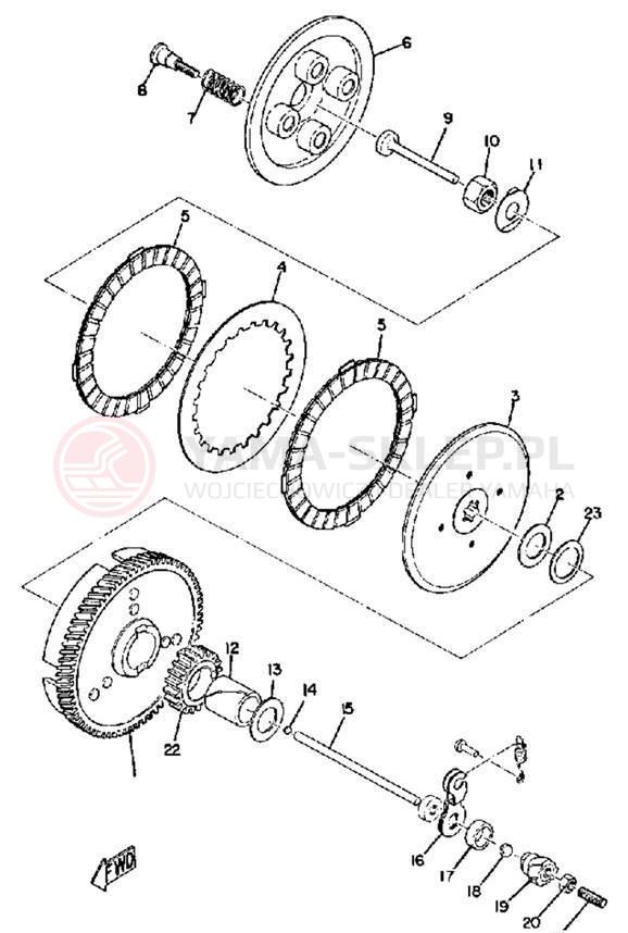 Schemat "sprzęgło" do Yamaha JT2/JT2MX
