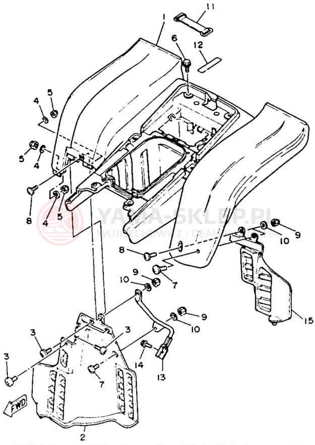 Schemat "Tylny błotnik" do Yamaha BLASTER YFS200D_MN