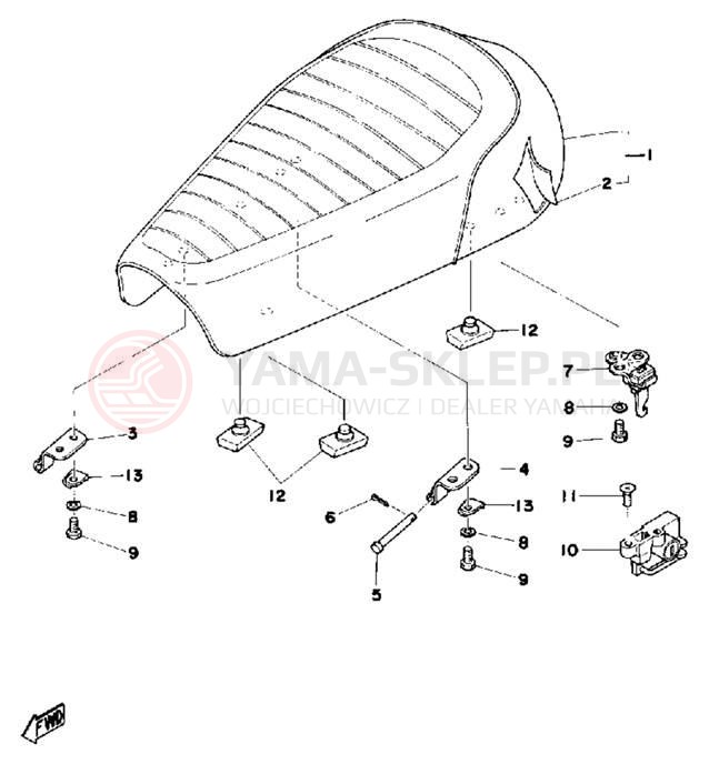 Schemat "siedzenie" do Yamaha DT175C