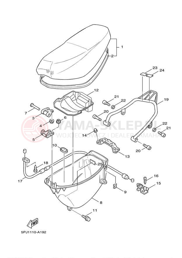 Schemat "siedzenie" do Yamaha ZUMA YW50ZY/YW50ZB