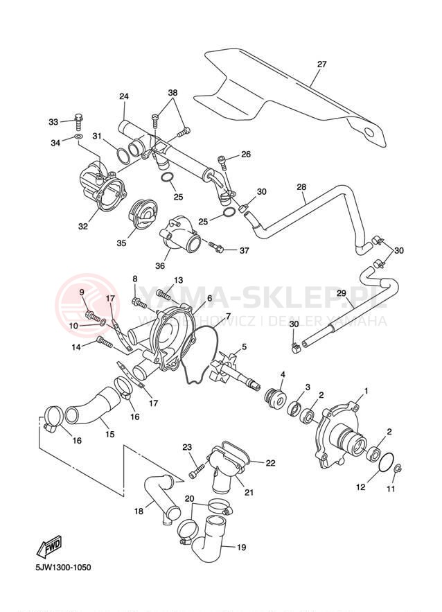 Schemat "Pompa wody" do Yamaha FJR1300ABS FJR13AT/FJR13ATC