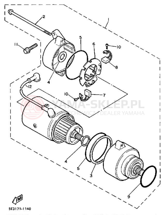 Schemat "rozrusznik" do Yamaha VIRAGO 700 XV700NC/XV700N