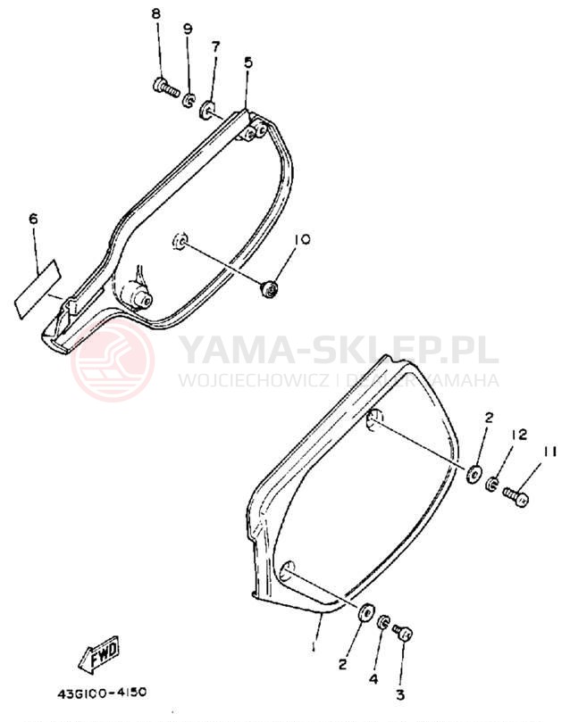 Schemat "Pokrywa boczna" do Yamaha IT200S