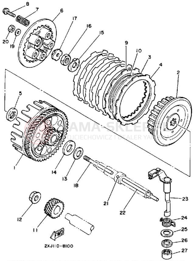 Schemat "sprzęgło" do Yamaha BLASTER YFS200W