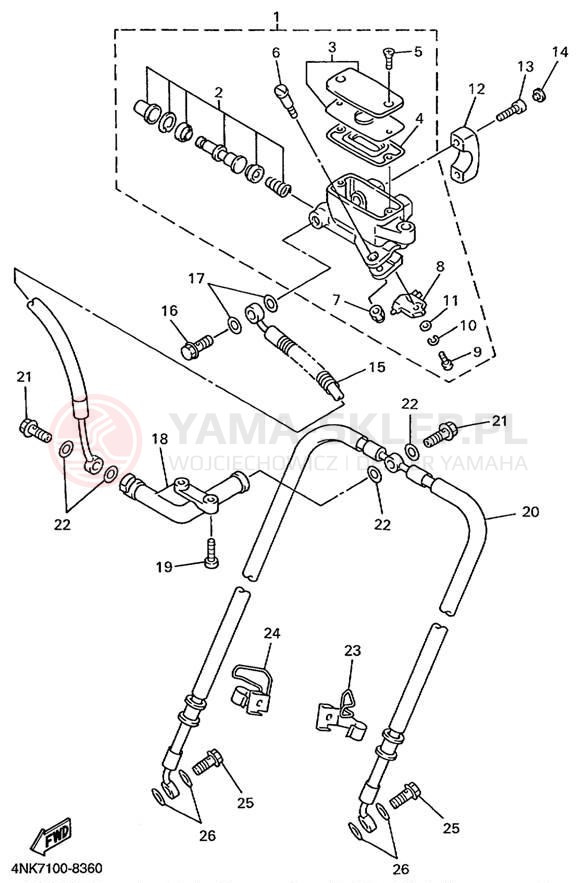 Schemat "Pompa hamulcowa przednia" do Yamaha XVZ13ATL/XVZ13ATLC