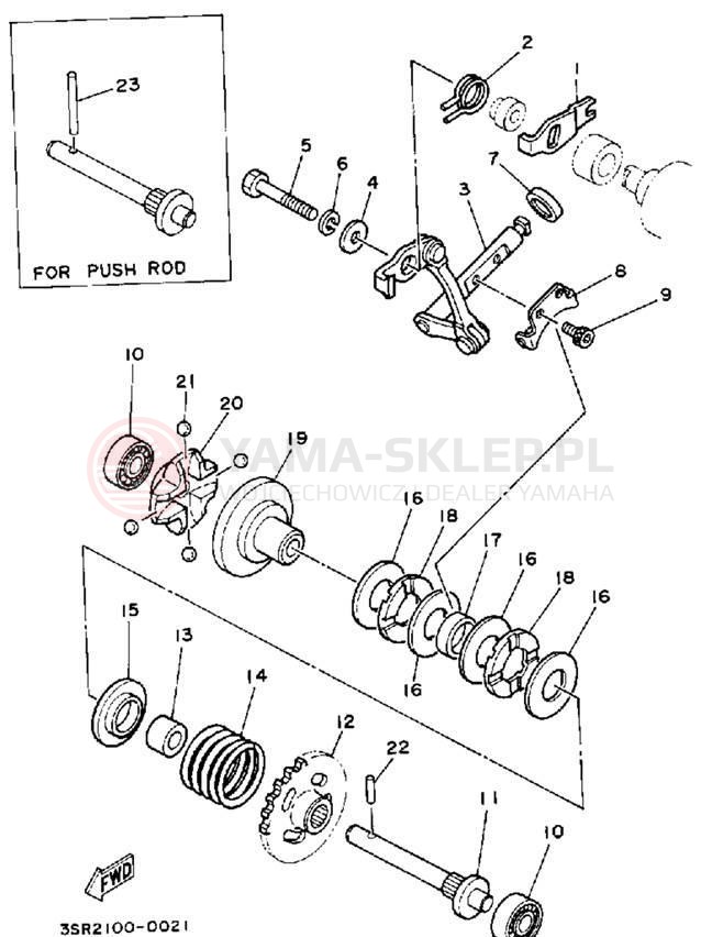 Schemat "Dźwignia zmiany biegów" do Yamaha YZ125D1