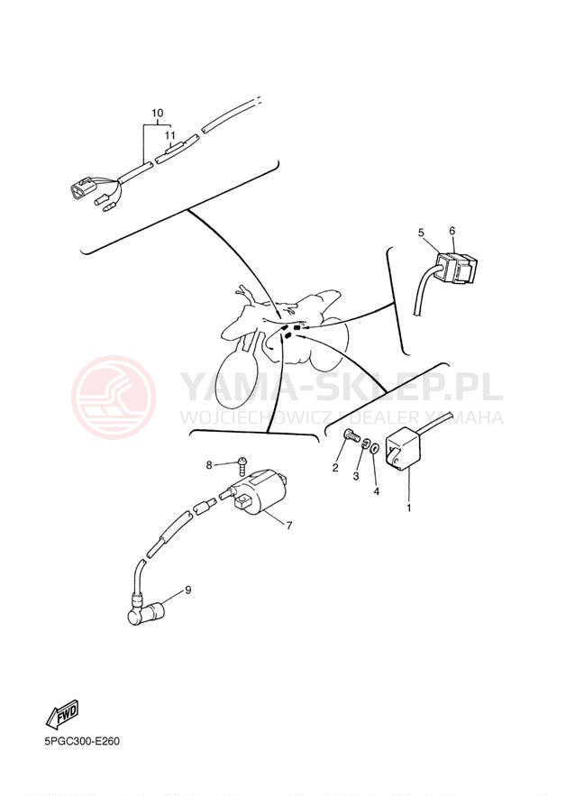 Schemat "układ elektryczny" do Yamaha PW50 PW50X