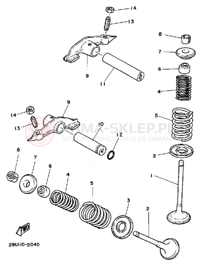 Schemat "zawory" do Yamaha MOTO-4 YFM250A