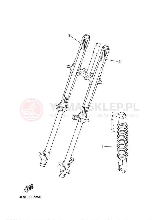 Schemat "Zawieszenie przód" do Yamaha YZ85 YZ85R