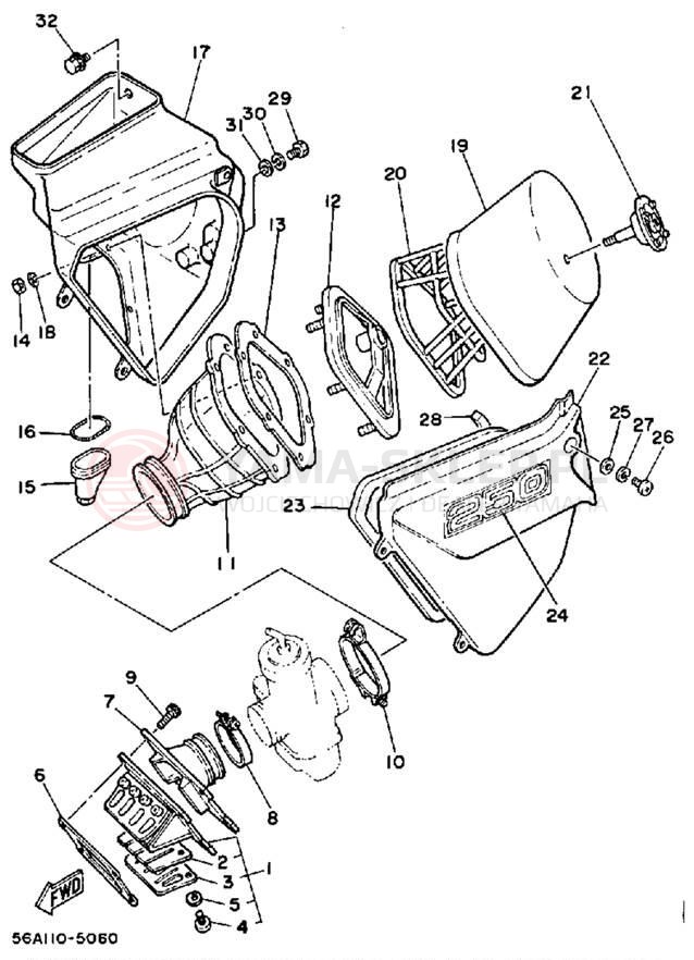 Schemat "Wtrysk paliwa" do Yamaha YZ250N