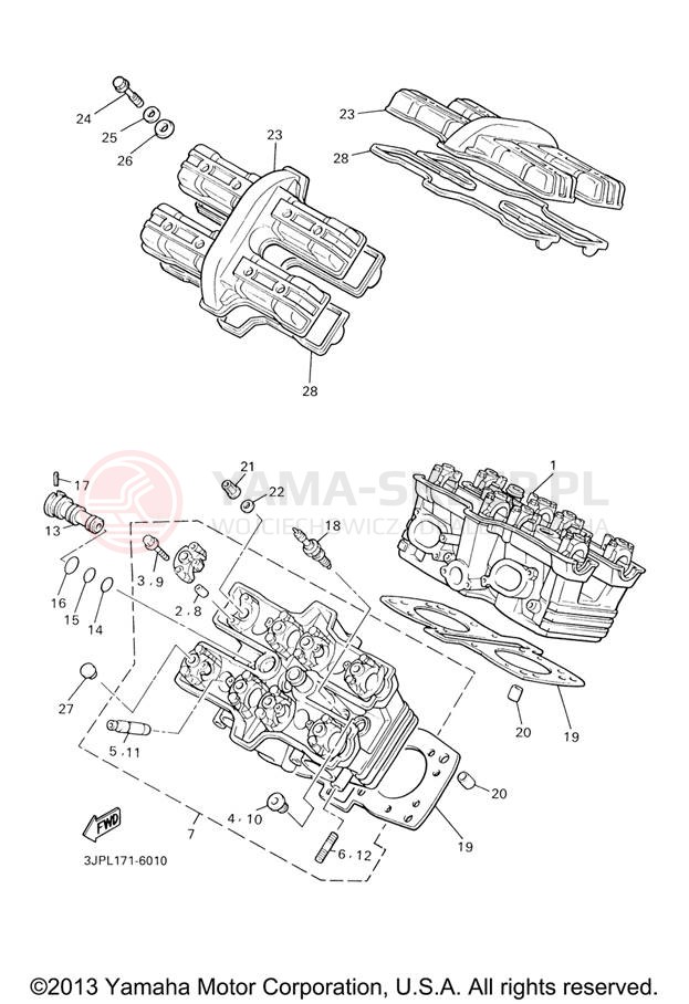 Schemat "głowica" do Yamaha V-MAX VMX12VC/VMX12V