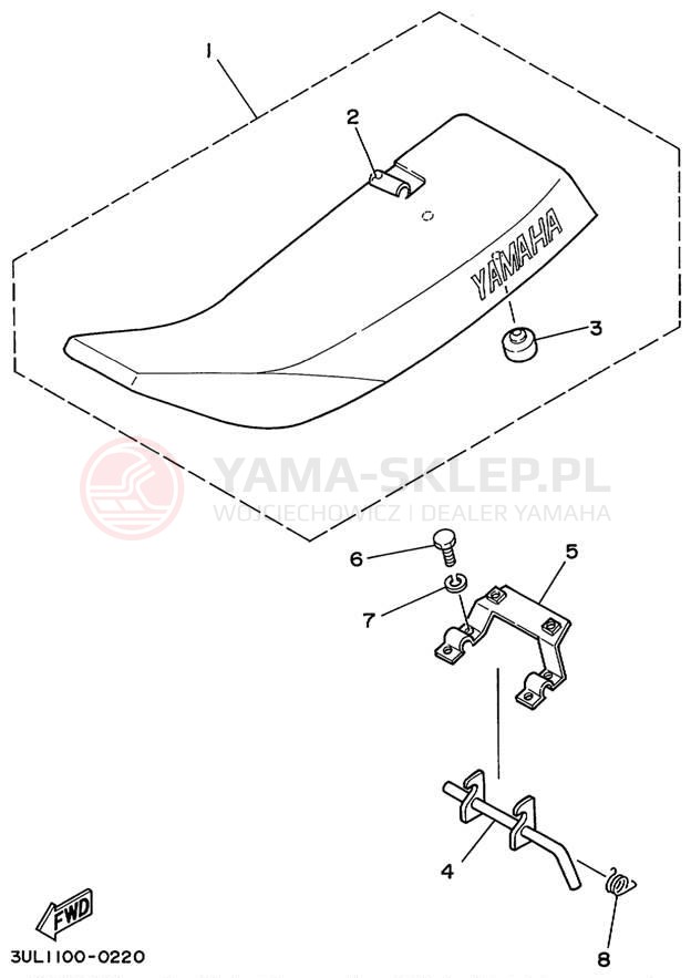Schemat "siedzenie" do Yamaha RT100L