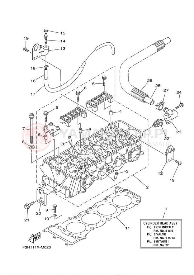 Schemat "cylinder" do Yamaha 212SS XAT1800CLM