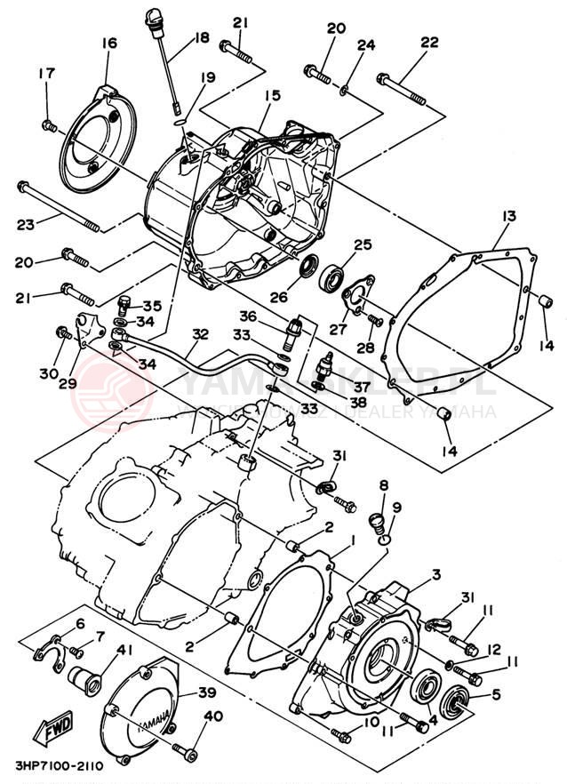 Schemat "Pokrywa silnika" do Yamaha BIG BEAR 4WD YFM350FWG