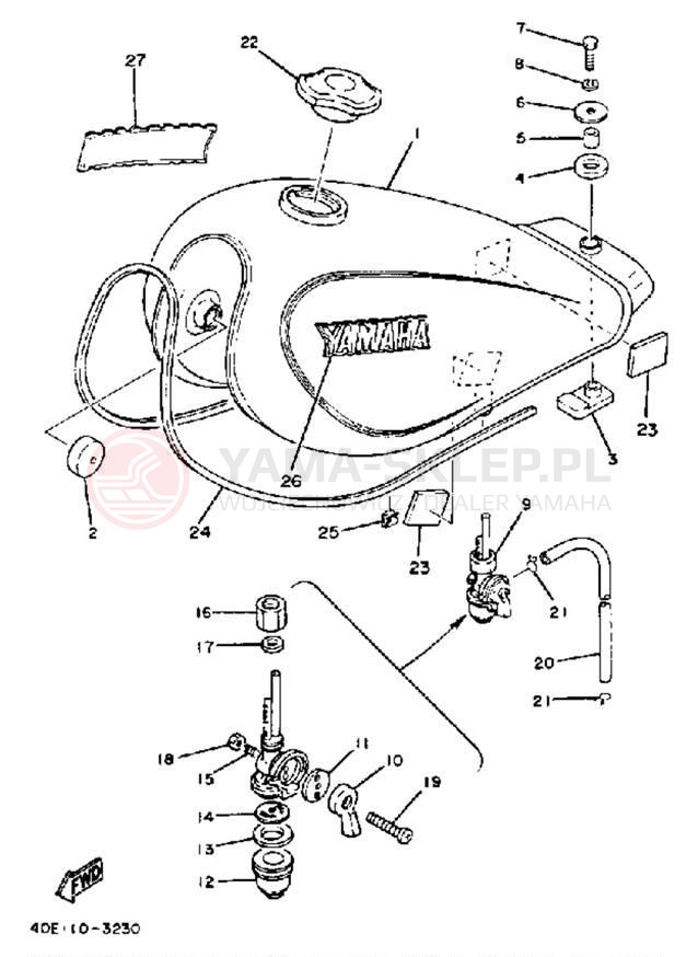 Schemat "zbiornik paliwa" do Yamaha RX50K