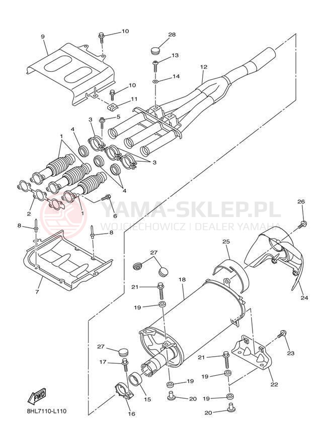 Schemat "Wydech końcowy" do Yamaha FX NYTRO FX10DL