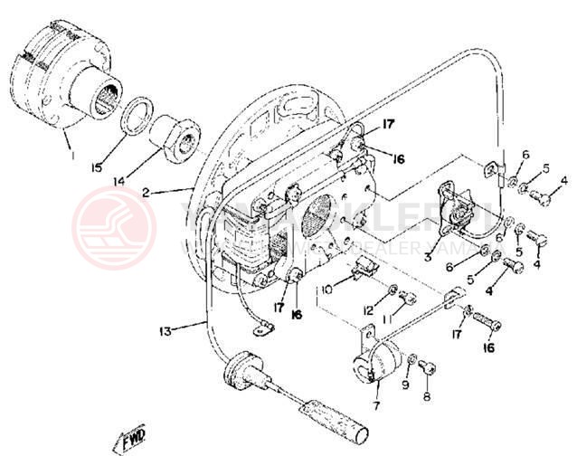 Schemat "Układ zapłonowy" do Yamaha DT2MX/RT2MX
