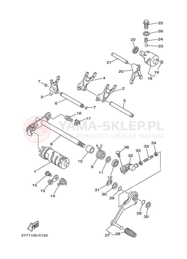Schemat "Wodziki, automat" do Yamaha RAPTOR 350 YFM350S