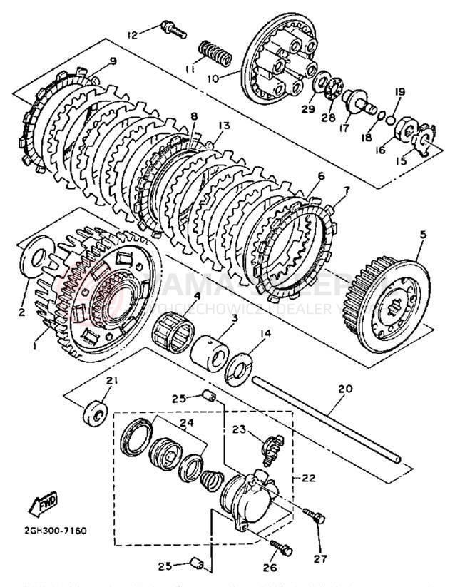 Schemat "sprzęgło" do Yamaha FZR1000TC/FZR1000T