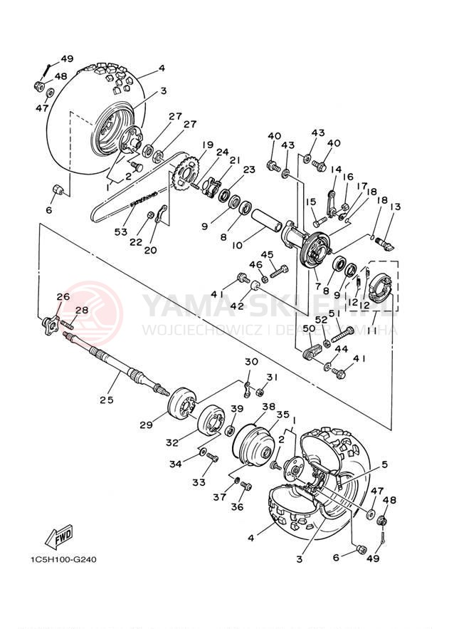 Schemat "Koło tył" do Yamaha GRIZZLY 125 HUNTER YFM125GHX