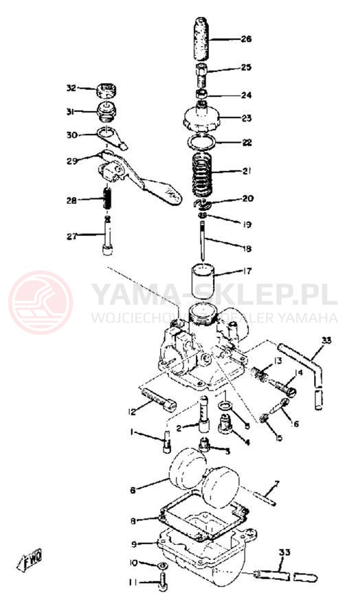 Schemat "Gaźnik" do Yamaha YZ80A