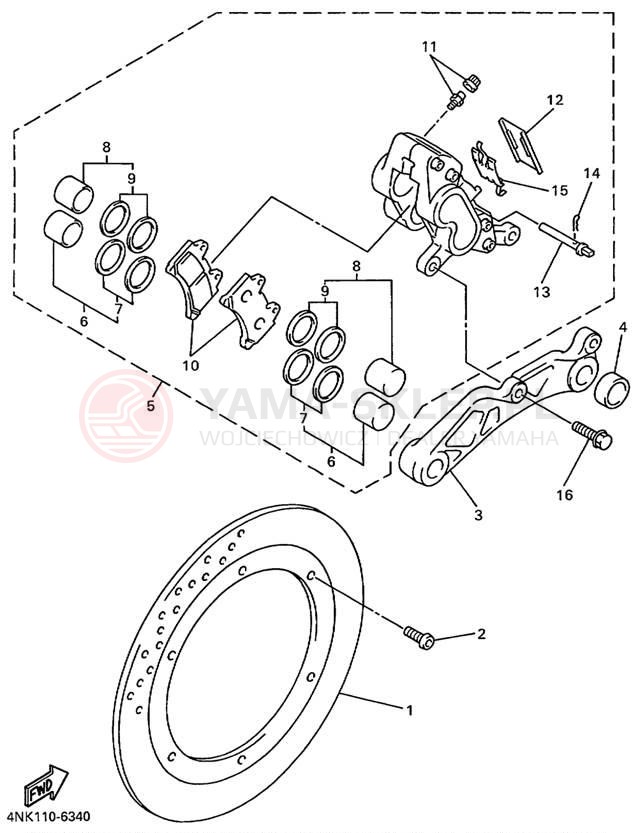 Schemat "Zacisk hamulcowy tylny" do Yamaha XVZ13ATL/XVZ13ATLC